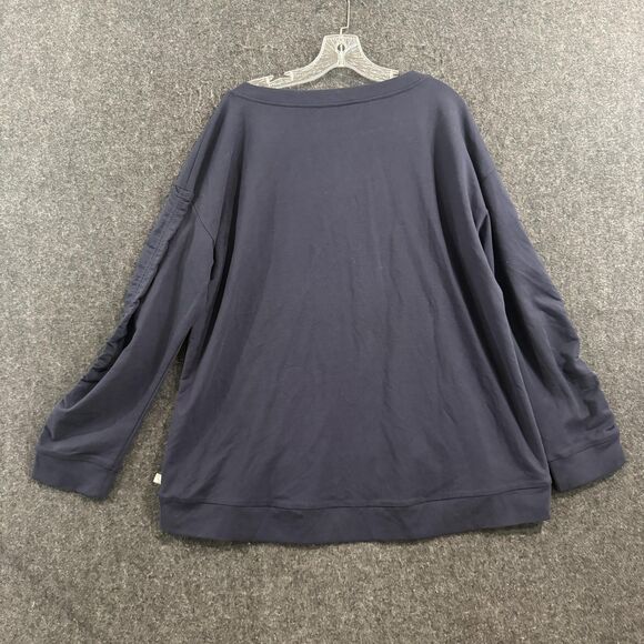 T By Talbots Pullover Women's XL Navy Blue Long Sleeve Stretch Sweatshirt - Picture 7 of 10